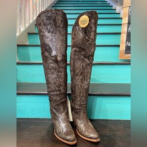 Corral Distressed Brown Metallic Tall Boots